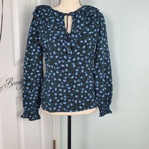 LOFT Blue floral Shirt  Size SP